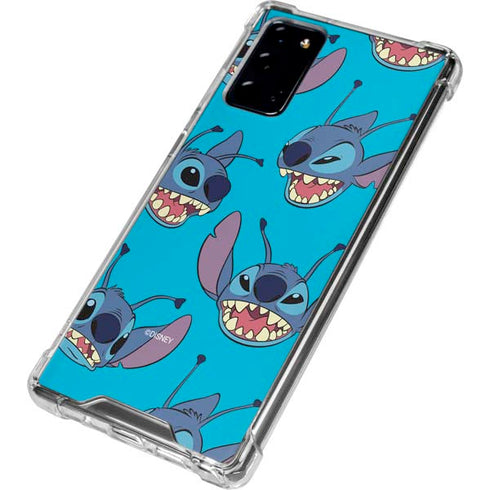 Disney Lilo and Stitch Face Expression Pattern Galaxy Note20 5G Clear Case