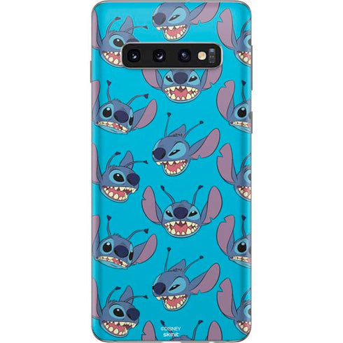 Disney Lilo and Stitch Face Expression Pattern Galaxy S10 Skin