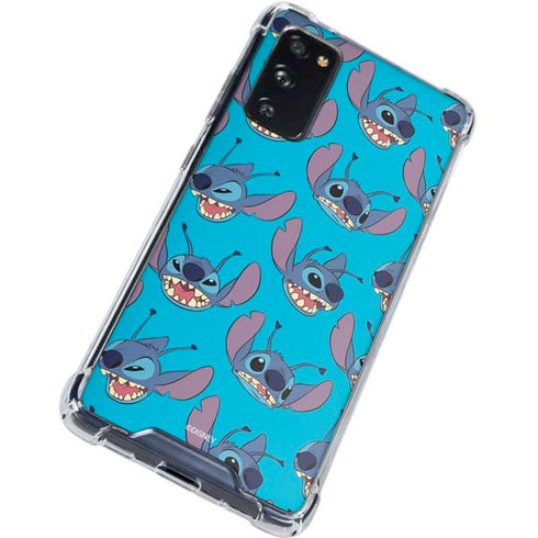 Disney Lilo and Stitch Face Expression Pattern Galaxy S20 FE Clear Case