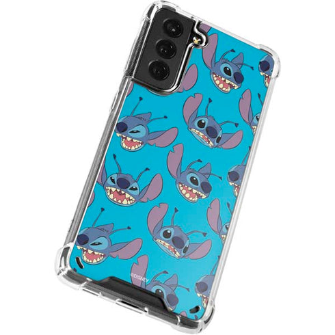 Disney Lilo and Stitch Face Expression Pattern Galaxy S21 Plus 5G Clear Case