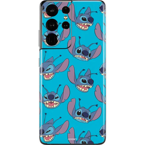 Disney Lilo and Stitch Face Expression Pattern Galaxy S21 Ultra 5G Skin
