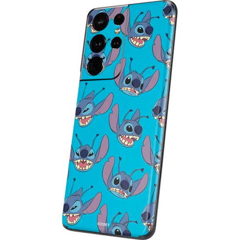 Disney Lilo and Stitch Face Expression Pattern Galaxy S21 Ultra 5G Skin