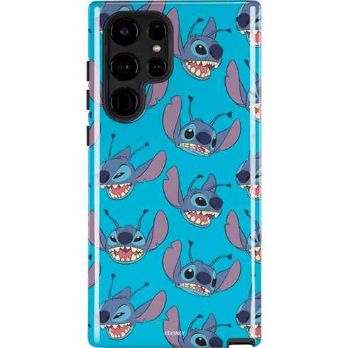 Disney Lilo and Stitch Face Expression Pattern Galaxy S22 Ultra Pro Case