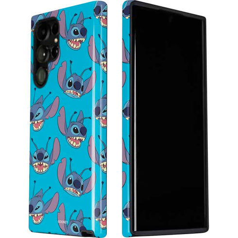 Disney Lilo and Stitch Face Expression Pattern Galaxy S22 Ultra Pro Case