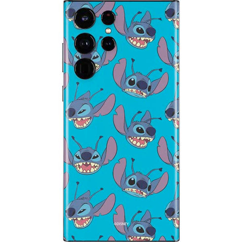 Disney Lilo and Stitch Face Expression Pattern Galaxy S22 Ultra Skin