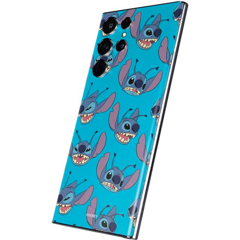 Disney Lilo and Stitch Face Expression Pattern Galaxy S22 Ultra Skin