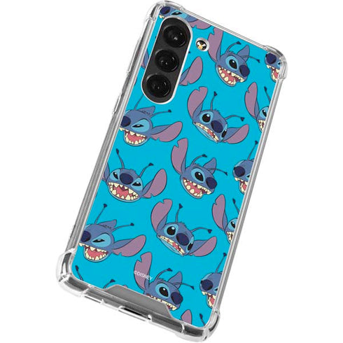 Disney Lilo and Stitch Face Expression Pattern Galaxy S23 Clear Case