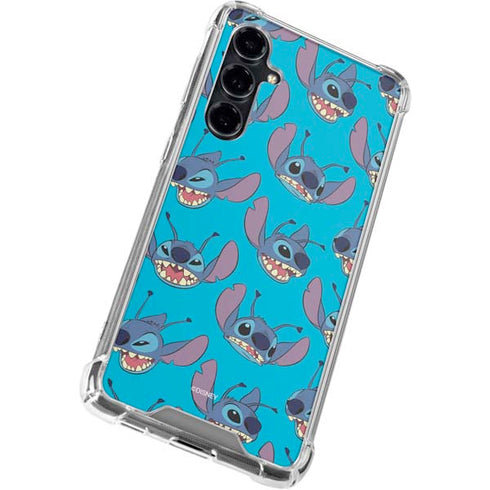 Disney Lilo and Stitch Face Expression Pattern Galaxy S23 FE Clear Case