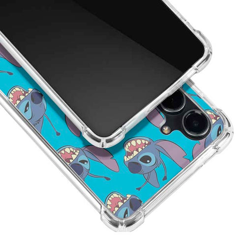 Disney Lilo and Stitch Face Expression Pattern Galaxy S23 FE Clear Case