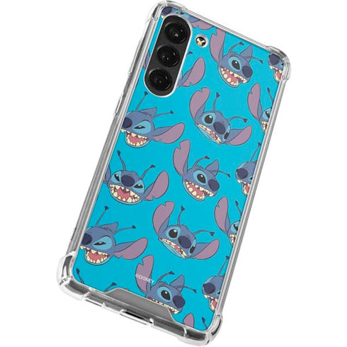 Disney Lilo and Stitch Face Expression Pattern Galaxy S23 Plus Clear Case