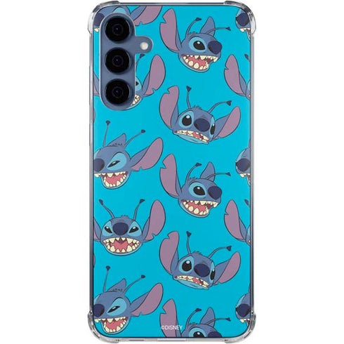 Disney Lilo and Stitch Face Expression Pattern Galaxy S24 Clear Case