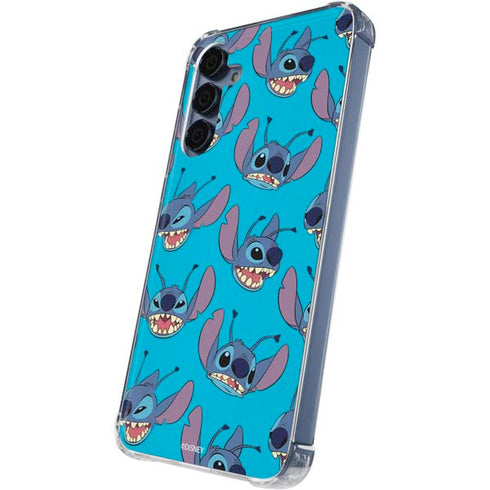 Disney Lilo and Stitch Face Expression Pattern Galaxy S24 Clear Case
