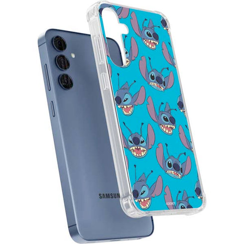 Disney Lilo and Stitch Face Expression Pattern Galaxy S24 Clear Case