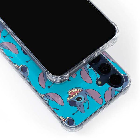 Disney Lilo and Stitch Face Expression Pattern Galaxy S24 Clear Case
