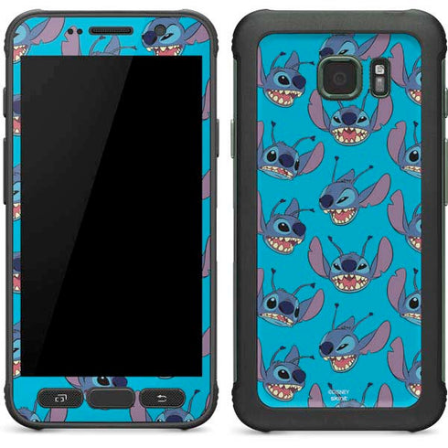 Disney Lilo and Stitch Face Expression Pattern Galaxy S7 Active Skin