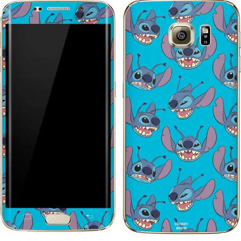Disney Lilo and Stitch Face Expression Pattern Galaxy S7 Edge Skin