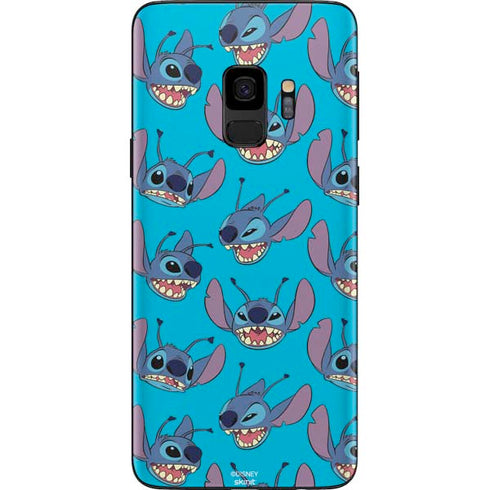 Disney Lilo and Stitch Face Expression Pattern Galaxy S9 Skin