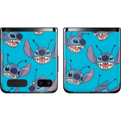 Disney Lilo and Stitch Face Expression Pattern Galaxy Z Flip Skin