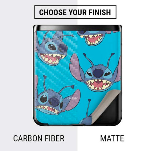 Disney Lilo and Stitch Face Expression Pattern Galaxy Z Flip Skin