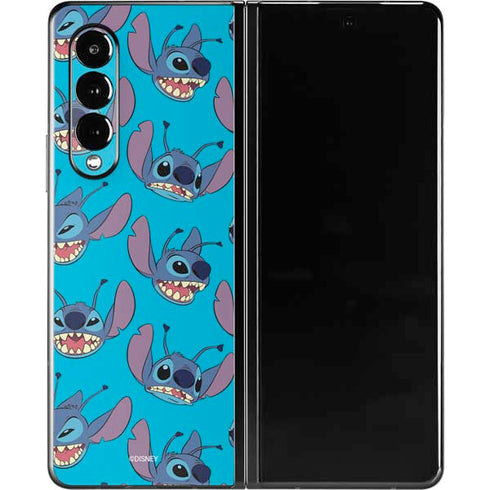Disney Lilo and Stitch Face Expression Pattern Galaxy Z Fold3 5G Skin