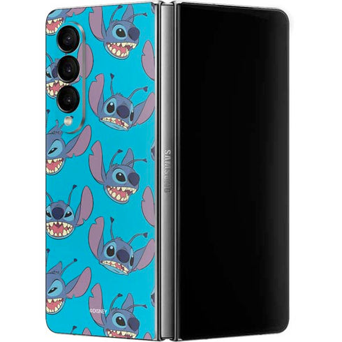 Disney Lilo and Stitch Face Expression Pattern Galaxy Z Fold4 5G Skin