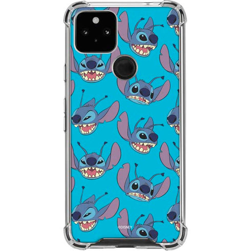 Disney Lilo and Stitch Face Expression Pattern Google Pixel 5a 5G Clear Case