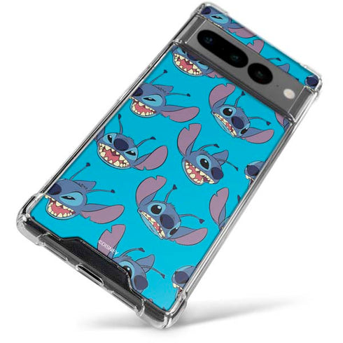 Disney Lilo and Stitch Face Expression Pattern Google Pixel 7 Pro Clear Case