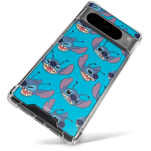 Disney Lilo and Stitch Face Expression Pattern Google Pixel 8 Pro Clear Case