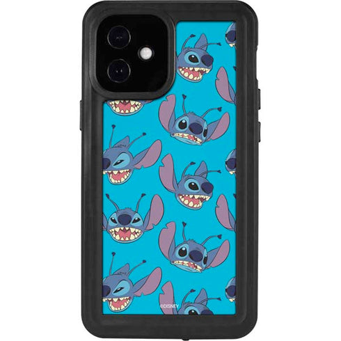 Disney Lilo and Stitch Face Expression Pattern iPhone 12 Mini Waterproof Case