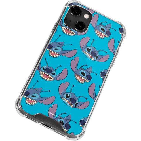 Disney Lilo and Stitch Face Expression Pattern iPhone 13 Clear Case