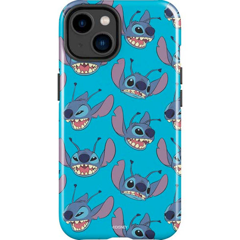 Disney Lilo and Stitch Face Expression Pattern iPhone 15 Plus Impact Case