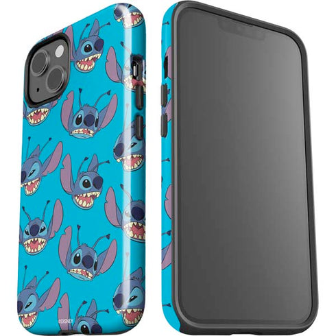 Disney Lilo and Stitch Face Expression Pattern iPhone 15 Plus Impact Case