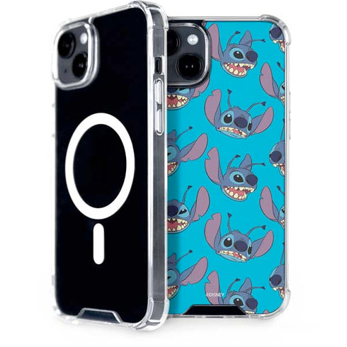 Disney Lilo and Stitch Face Expression Pattern iPhone 15 MagSafe Case