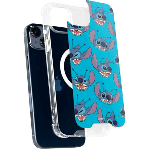 Disney Lilo and Stitch Face Expression Pattern iPhone 14 Plus MagSafe Case