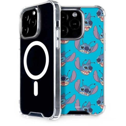 Disney Lilo and Stitch Face Expression Pattern iPhone 14 Pro MagSafe Case