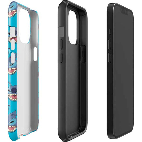 Disney Lilo and Stitch Face Expression Pattern iPhone 14 Pro Max Impact Case