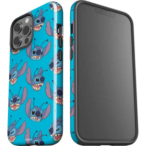 Disney Lilo and Stitch Face Expression Pattern iPhone 15 Pro Max Impact Case