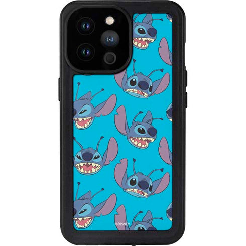 Disney Lilo and Stitch Face Expression Pattern iPhone 14 Pro Max Waterproof Case