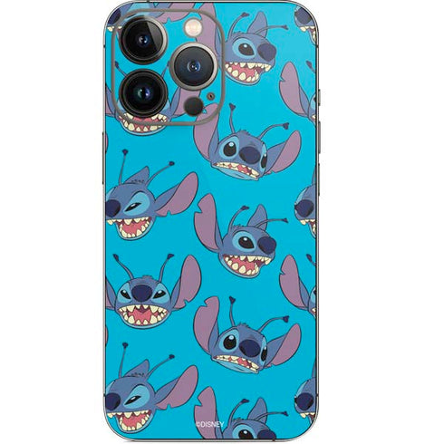 Disney Lilo and Stitch Face Expression Pattern iPhone 15 Pro Skin