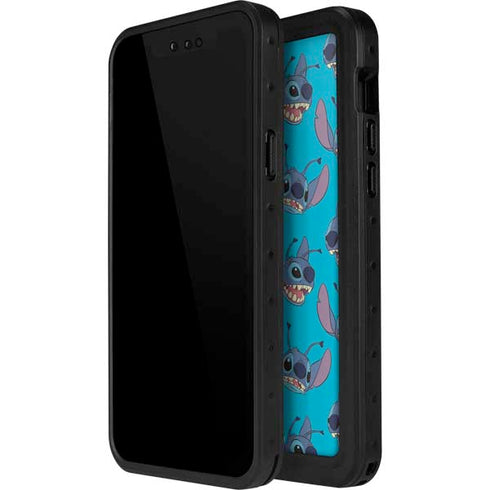 Disney Lilo and Stitch Face Expression Pattern iPhone 15 Plus Waterproof Case