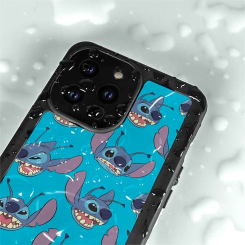 Disney Lilo and Stitch Face Expression Pattern iPhone 15 Pro Waterproof Case
