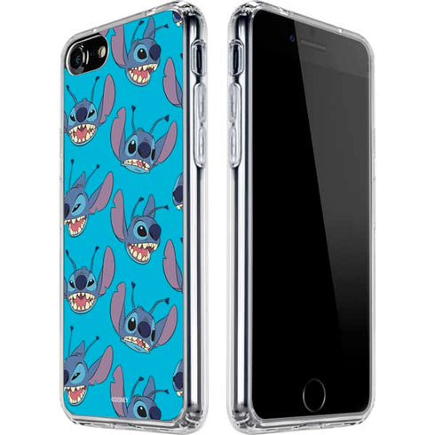 Disney Lilo and Stitch Face Expression Pattern iPhone SE (2nd & 3rd Gen) Clear Case