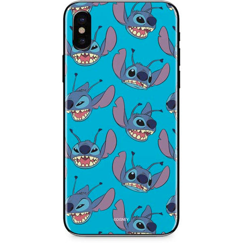Disney Lilo and Stitch Face Expression Pattern iPhone XS Skin