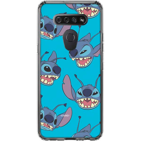 Disney Lilo and Stitch Face Expression Pattern LG K51/Q51 Clear Case