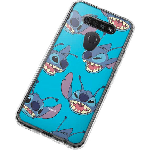 Disney Lilo and Stitch Face Expression Pattern LG K51/Q51 Clear Case