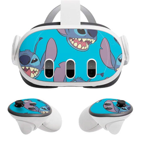 Disney Lilo and Stitch Face Expression Pattern Meta Quest 3 Skin