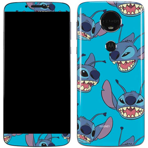 Disney Lilo and Stitch Face Expression Pattern Moto E5 Plus Skin