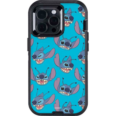 Disney Lilo and Stitch Face Expression Pattern Otterbox Defender iPhone Skin