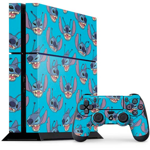 Disney Lilo and Stitch Face Expression Pattern PS4 Console and Controller Bundle Skin