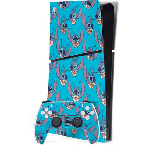 Disney Lilo and Stitch Face Expression Pattern PS5 Slim Digital Edition Console Skin